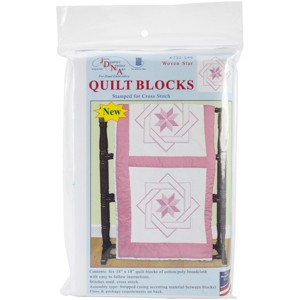 Jack Dempsey Stamped White Quilt Blocks 18"X18" 6/Pkg-Woven Star - 1 of 3