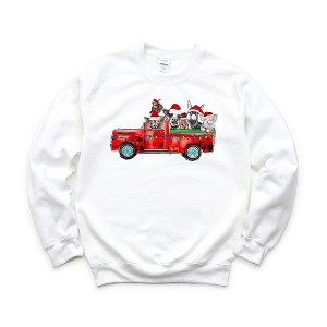 Simply Sage Market Women's Graphic Sweatshirt Farm Animal Christmas Truck - 1 of 2
