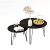 Round Nesting Coffee Table Set of 2, Circular Nesting End Table Set, Round Marble Tabletop, and Sturdy Metal Base for Living Room, bedroom - 2 of 4