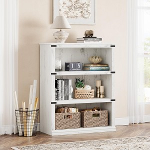 GustoWave 3 Tier Bookcase, Freestanding Wooden Bookshelf Storage Organizer Display Shelf, Bookcase Shelving Unit for Displa - 1 of 4