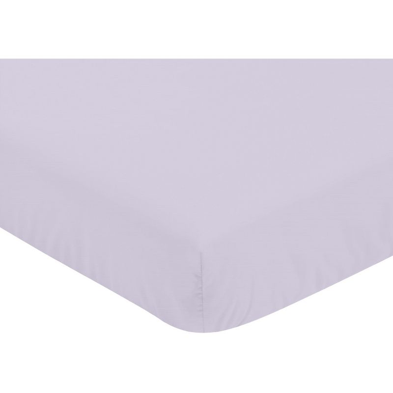 Sweet Jojo Designs Girl Baby Fitted Crib Sheet Rose Collection Solid Lavender Purple, 4 of 8