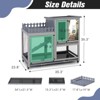 AZL1 Life Concept Pet Crates and Houses 2-Tier Waterproof Wooden Rabbit Hutch with Removable Tray, Ramp, Fence, Gray, 38.19"*23.62"*36.22" - 3 of 4