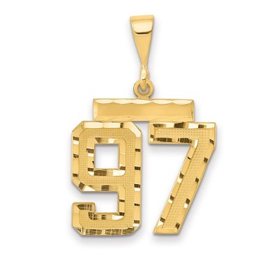 Black Bow Jewelry 14K Yellow Gold, Varsity Collection, Medium D/C Pendant Number 97