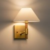 Possini Euro Design Possini Euro Conrad 11"H Brushed Champagne and Faux Wood Wall Sconce - 2 of 4