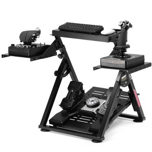 GTPLAYER Flight Racing Simulation Stand, Foldable Gaming Stand, Compatible with Logitech/Thrustmaster/PXN Gaming Devices, Black - 1 of 4
