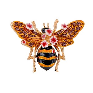 Anna-Kaci Crystal Rhinestone Bee Crystal Rhinestone Brooch Pin - Elegant Enamel Insect Flower Jewelry for Women & Men - 1 of 4