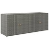 Garden Storage Cabinet Grey PE Rattan Medium vidaXL - 2 of 4