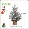TackView 24''Table Top Christmas Tree, Artificial Tree Table Centerpiece with Snow Flocked for Home Office Desk Decoration - 3 of 4