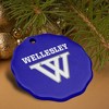 Wellesley College Primary Logo Porcelain Scalloped Holiday Christmas Tree Ornament - 4 of 4