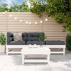 vidaXL Patio Lounge Set - 4 Piece Outdoor White Pine Wood - Modular Garden Furniture for Patio, Garden, Deck or Terrace - 2 of 4