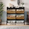 Whizmax 4-Drawer Shoe Cabinet, Freestanding Entryway Organizer with Flip-Up Doors, Metal Legs, Narrow Shoe Rack for Dry/Wet Separation Storage - 3 of 4