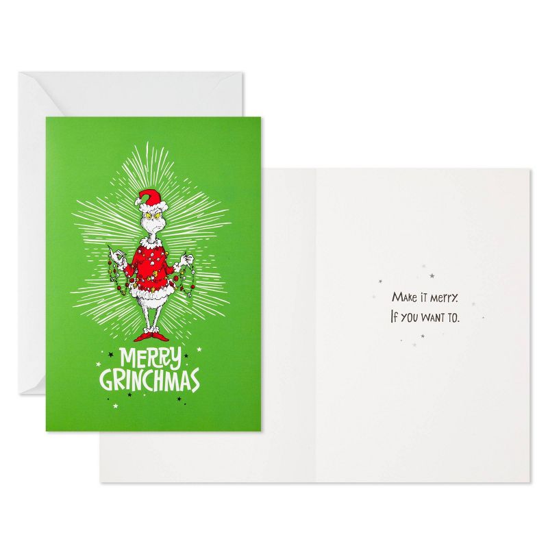 Hallmark 10ct Dr. Seuss The Grinch Boxed Holiday Greeting Card Pack, 3 of 6