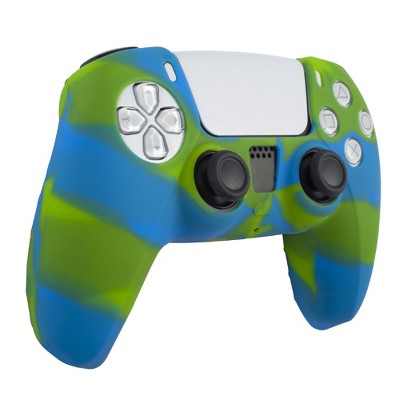 Insten Silicone Skin Cover Case Compatible with Sony PlayStation PS5 Controller, Camouflage Green Blue