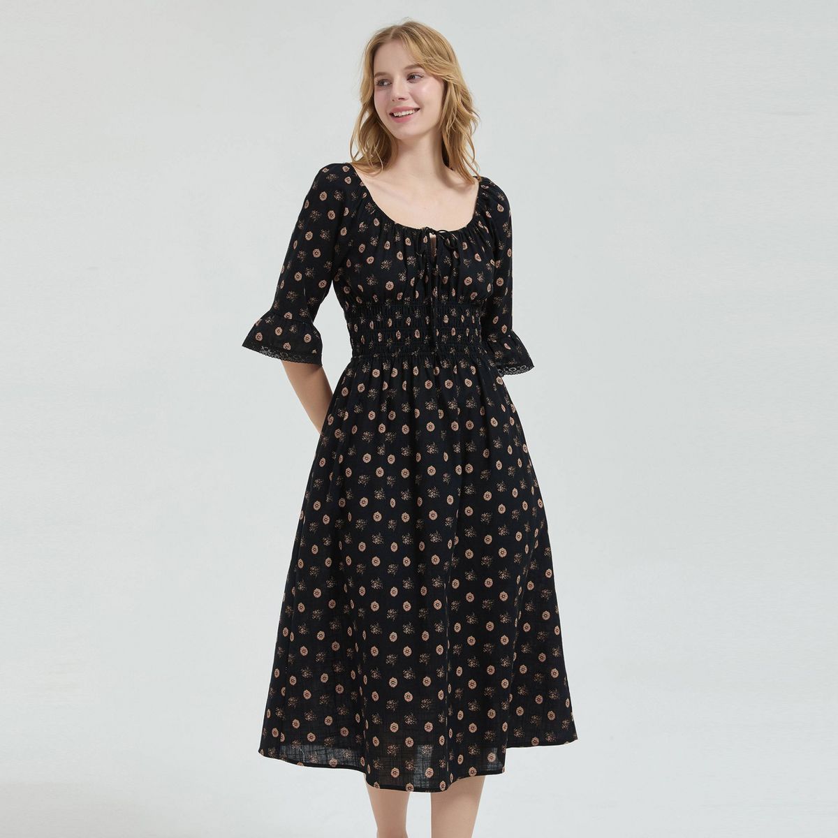 Women's Bell Elbow Sleeve Midi Dress - Universal Thread™