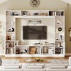AMERLIFE 98" W Wall Unit TV Stand with Storage for TVs up to 80",  White - 3 of 4