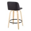 2pcs Faux Leather Upholstered Contemporary Counter Stool with Swivel and Bent Wood Legs with Round Metal Footrest for Kitchen Island or Home Bar - 4 of 4