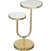 ZM Home Elena Side Table Marble White : Gold Iron Frame, Round Drink Table for Living Room, 22" Height - 2 of 4