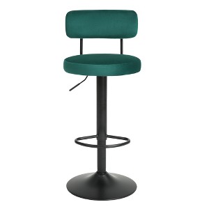 TiramisuBest 2-Piece Swivel Bar Stools, AdjusTable Upholstered with Woven Back & Footrest, Silver Chrome for Kitchen Island - 1 of 4