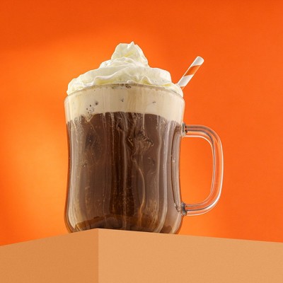 Clear Glass Diner Style Coffee Mugs with Handles, Set of 4