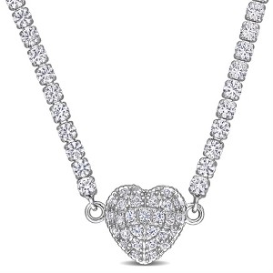 EVERLY JEWELRY  |   Silver 16 4/5 CT TGW Created White Sapphire Necklace - 1 of 4