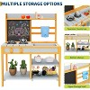 Kids Outdoor Mud Kitchen Play Set – Wooden Pretend Cook Station with Removable Sink, Chalkboard & Storage (Ages 4+), Fir Wood Construction - 4 of 4
