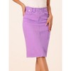 INSPIRE CHIC Women's Casual High Waist Back Slit Short Denim Skirts - 2 of 4