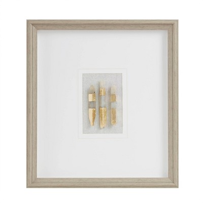 Madison Park 17.75"x19.75" Staggered Stones Natural Agate Double Mat Shadow Box Wall Decor
