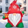 Joyfy 6ft LED Christmas Gnome Inflatable - Blow-Up Decor with Gift & Candy Cane for Outdoor Holiday Displays - 2 of 4