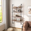 Costway 2 PCS 4-Tier Ladder Shelf Bookshelf Industrial Wall Shelf with Metal Frame Rustic - 4 of 4