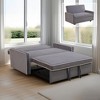 AndMakers 53 in. Gray Flannel Twin Size Sofa Bed with Armrest - 2 of 4