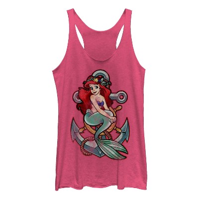 Women's The Little Mermaid Ariel Vintage Anchor Racerback Tank Top