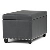 NicBex Modern Ottoman with Storage Design, Ottoman Foot Rest with Stitched Detail and Nailhead Trim for Bedroom, Living Room, Dark Gray - 2 of 4