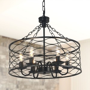 Bella Depot Modern Black Metal Cage Chandelier Industrial  Pendant Light for Hallway, Kitchen Island - 1 of 4