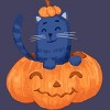 Women's Design By Humans Halloween Cat In A Pumpkin By wubbadub Racerback Tank Top - 2 of 3