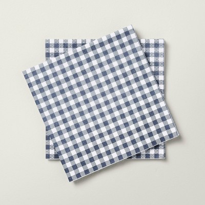 14ct Gingham Paper Lunch Napkins Blue - Hearth & Hand™ with Magnolia