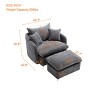 ModernLuxe Oversized Swivel Accent Chair with Ottoman, 360° Rotation Wide Seat Chenille Chair with 3 Pillows for Living Room - 4 of 4
