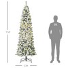 Angel Sar 6ft Artificial Christmas Tree, Pre-Lit with 300 Warm White LEDs, Snow Dipped Design with Berries and Pine Cones, Flame Retardant Branches - 4 of 4