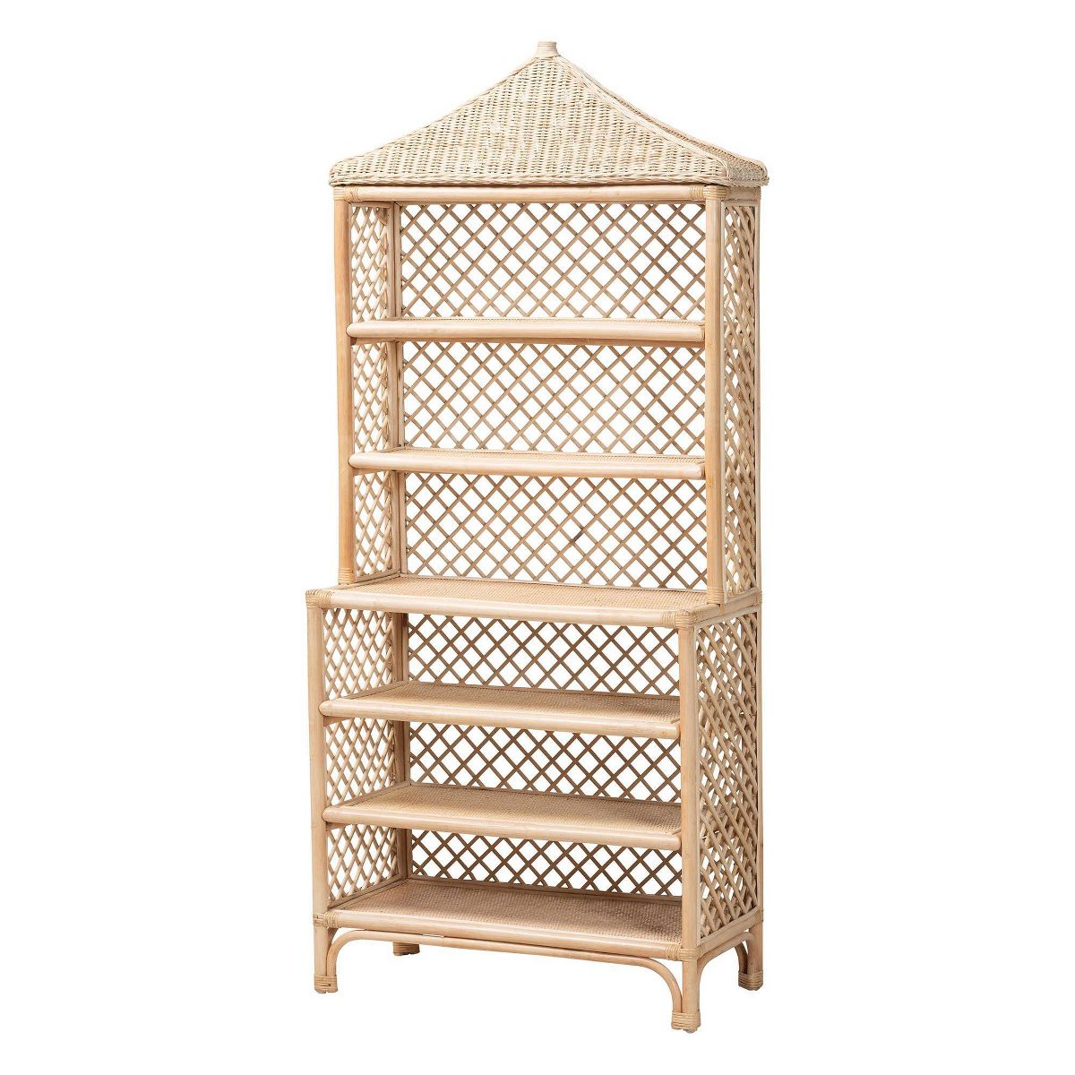 bali & pari Adonis Natural Rattan Display Shelf Light Honey