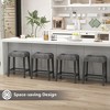Tangkula 24" Saddle Bar Stools Set of 4 w/ Footrest Rubber Wood Frame for Kitchen Island - 4 of 4