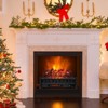 Gymax 26 Inch Electric Fireplace Heater Fireplace Logs Inserts Infrared Quartz Heater w/ Brightness 8H Timer Realistic Lemonwood Ember Bed - 2 of 4