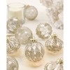 Aoibox 12 pcs 3.15 inch Clear and Champagne Christmas Ball Ornaments Hand Painted Shatterproof Rustic Farmhouse Decor for Tree Wreaths - 3 of 4