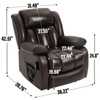 Brown Genuine Leather Power Lift Recliner Chair with 8-Point Vibration Massage and Lumbar Heating for Living Room Apartment - 2 of 4