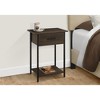 Vynxaria Contemporary 2-Tier Accent Table with Storage Drawer & Black Metal Legs - 2 of 4