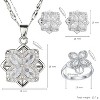 Silver Titanium Steel Flower - Shaped Crystal Minimalist Women's Jewelry Set - 4 of 4