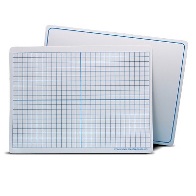 Flipside Products Dry Erase Learning Mat, Two-Sided XY Axis/Plain, 9" x 12", Pack of 48