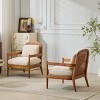 Set of 2 Mid Century Accent Chairs with Solid Wood Frame,Rattan Back Accent Chair with Cushion,Modern Accent Chair for Living Room-Koiai - 3 of 4