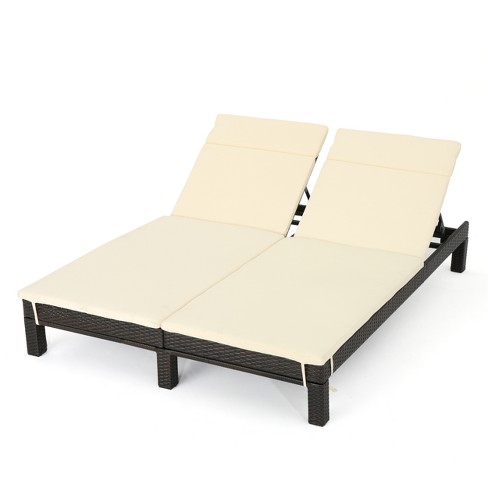 Argo Wicker Double Chaise Lounge, Outdoor Double Chaise Lounge