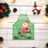 Unique Bargains Christmas Aprons Santa Claus Linen Green Red White 21.65"x26.77" 1 Pcs - 2 of 4