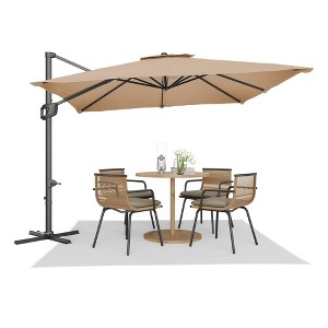 Cantilever Patio Umbrella 10x10ft Large Rectangle Umbrella Outdoor Market Umbrellas 360 Rotation Offset Hanging Outdoor Shade - 1 of 4