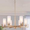 LNC Layla 6-Light 27.5" Modern Large Candlestick Chandelier, Matte Gold with  Frosted Glass - 2 of 4